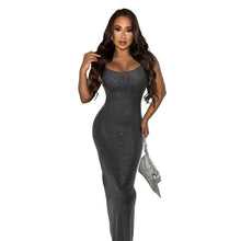 Load image into Gallery viewer, Women Wear Sexy Mesh Drilling Arm Covering Backless Dress