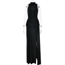 Load image into Gallery viewer, Summer Sexy High Split Tight Waist Women Dress Elegance Sleeveless Pleated Dress