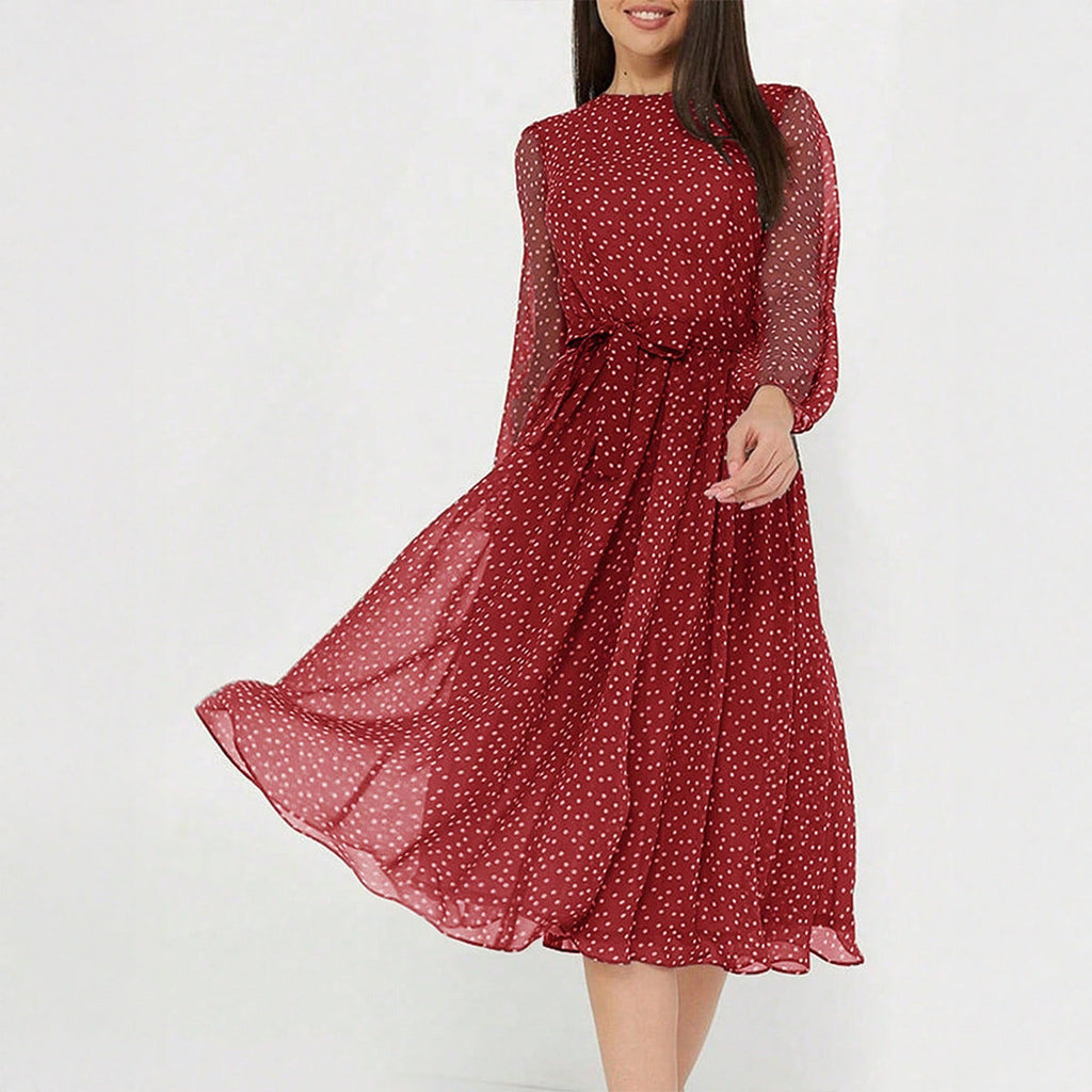 Vacation Casual Floral Lace up Waist Controlled Dress Women Spring Summer