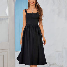 Load image into Gallery viewer, Arrival Lace Strap Dress Sexy Long Lace up Fastener Decoration A line Dress