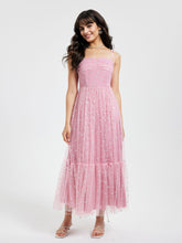 Load image into Gallery viewer, Graceful Summer Mesh High Waist Tied Dress