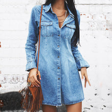 Load image into Gallery viewer, Jacket Women Autumn Winter New Slim Denim Dress Fashion Europe Denim Women Dress Sexy