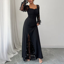 Load image into Gallery viewer, Elegant Dignified Hollow Out Cutout Long Sleeve Long Dress Women Clothing Autumn Winter
