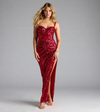 Load image into Gallery viewer, High End Sequined Pattern Sexy Sling Dress Cocktail Evening Dress Performance Dress