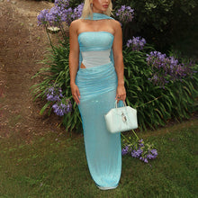 Load image into Gallery viewer, Autumn Retro Minority Shiny Tube Top Slimming Slim Fit Dress