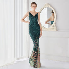 Load image into Gallery viewer, Positioning Floral Dream Socialite Gathering Party Evening Dress Sexy Long Slimming Toast Dress Bride