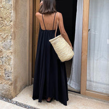 Load image into Gallery viewer, Women Clothing Fashionable Sleeveless Cami Dress Simple Graceful Backless Loose Black Dress