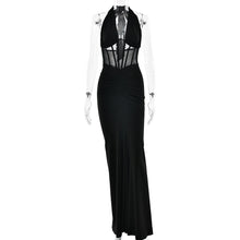Load image into Gallery viewer, Elegant Women Lace up Maxi Dress Sexy Backless Pleated Sheath Dress