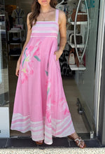 Load image into Gallery viewer, Summer Dress Printed off Neck Expansion Dress Vacation Maxi Dress