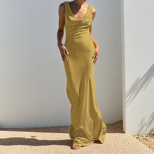 Load image into Gallery viewer, Women Elegant Sexy Backless Dress Pockets Collar Dress