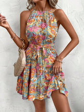 Load image into Gallery viewer, Women Spring Summer Dress Women Lace Printing Sling Mid Length Dress