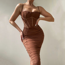 Load image into Gallery viewer, Slip Dress Summer Women Sexy Sexy Backless Tight Waist Controlled Pleated Dress