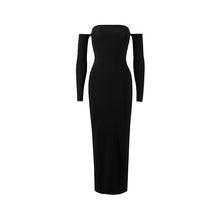 Load image into Gallery viewer, Women Clothing Sexy Sexy off Shoulder Tube Top Oversleeve Slim Sheath Split Elegant Dress