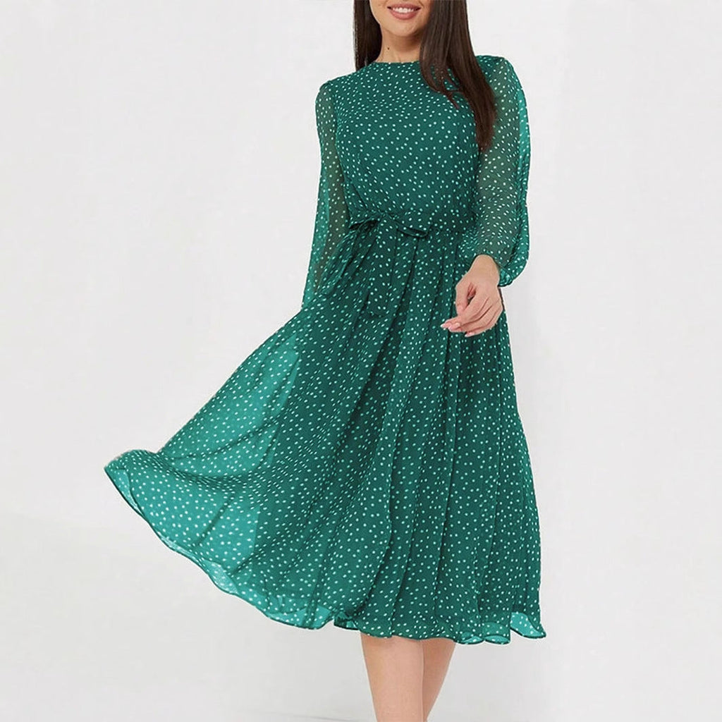 Vacation Casual Floral Lace up Waist Controlled Dress Women Spring Summer