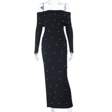 Load image into Gallery viewer, Beaded off Shoulder Dress Spring Slim Fit Evening Dress
