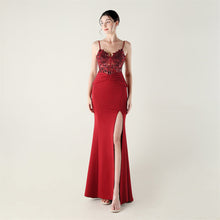 Load image into Gallery viewer, Satin Cloth Applique Bead Tube Boning Corset Waist Tight Folding Craft Evening Dress Strapless Sexy Dinner Social