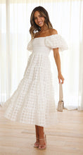 Load image into Gallery viewer, Women One Neck Lantern Sleeve Layer Stitching Dress