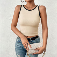 Load image into Gallery viewer, Knitted Inner Match Design Color Matching Slim Sports Bottoming Top Summer Sleeveless Vest