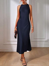 Load image into Gallery viewer, Satin Dress Women Clothing Spring Summer Sleeveless Split Satin Imitation Silk Maxi Dress