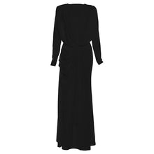 Load image into Gallery viewer, Autumn Winter Sexy Slim Fit Irregular Asymmetric Mesh Maxi Dress Solid Color Dress for Women