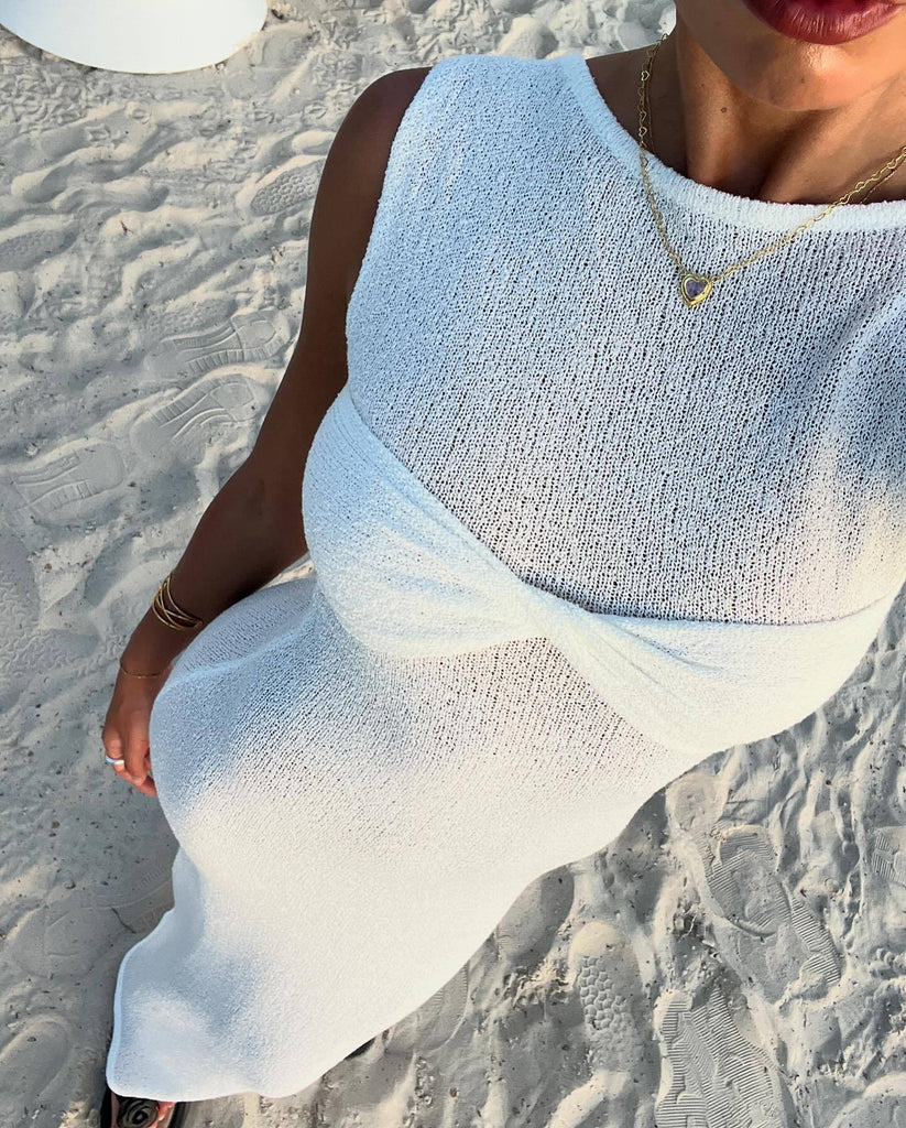 Sleeveless Tight Dress Women round Neck Knitted Solid Color Beach Summer Dress Women Clothing