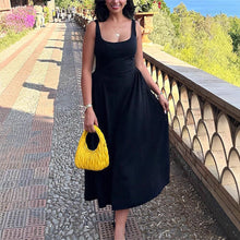 Load image into Gallery viewer, Summer Niche Design Spring Summer round Neck Backless Waist Trimming Sleeveless Dress