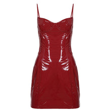 Load image into Gallery viewer, Women Sexy Christmas Festive Bright Leather Bag Hip Show Chest Faux Leather Strap Dress