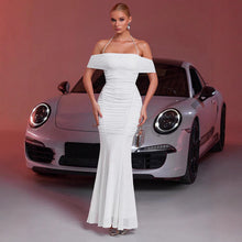 Load image into Gallery viewer, Summer Women Clothing Fashionable Elegant Dress Mesh Silver-Sprinkling off Shoulder Sleeveless Dress