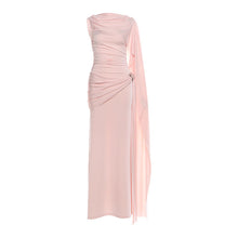 Load image into Gallery viewer, Autumn Winter Sexy Slim Waist Ribbon Pleated Solid Color Dress Elegant Dress