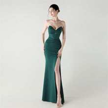 Load image into Gallery viewer, Boning Corset Waist Tube Top Heart Collar Hollow Out Cutout out Strap Cocktail Wedding Red Carpet Evening Dress