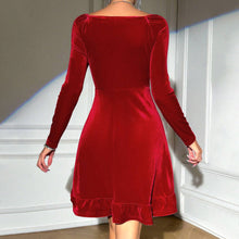 Load image into Gallery viewer, Women Clothing Elegant Red Dress Autumn Winter All Matching Elegant V neck