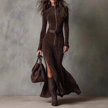 Load image into Gallery viewer, Fall Elegant Graceful Zipper Collared Jumpsuit