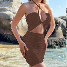 Load image into Gallery viewer, Women Clothing Dress Cross Lace up Cutout Sheath Slim Fit Sexy Dress