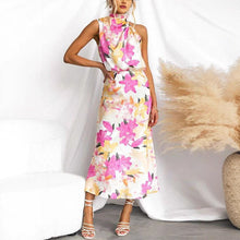 Load image into Gallery viewer, Summer Women Clothing Floral Print Sleeveless Strap Dress