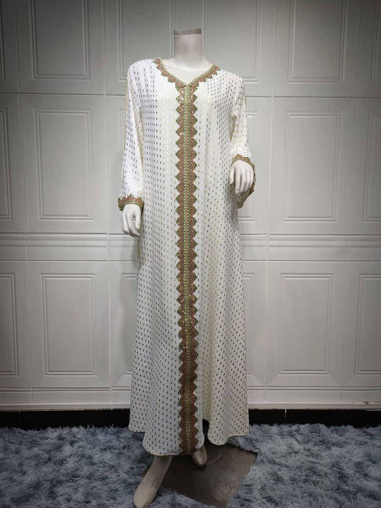 Middle East Women Clothing Autumn Gilding Muslim Gown