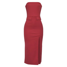Load image into Gallery viewer, Solid Color Pocket Sleeveless Sexy Bandeau Slim Fit High Waist Short A line Dress