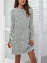 Load image into Gallery viewer, Autumn Best Autumn Winter Loose Fitting Casual round Neck Solid Color Design Long Sleeve Short Dress