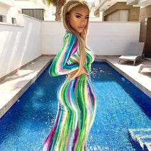 Load image into Gallery viewer, Women Clothing Spring Summer Colorful Tie Dye off Shoulder Tube Top Dress