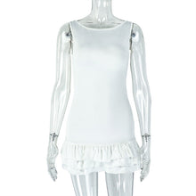Load image into Gallery viewer, Women Wear Slim Fitting Cool Pleated Sleeveless round Neck Solid Color Office Short Dress