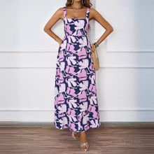 Load image into Gallery viewer, Women Clothing Summer Casual Strap Elegant A line Dress Floral Printed Dress