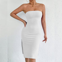 Load image into Gallery viewer, Summer Women Clothing Tube Top Slit Slim Fitting Sheath Long Sexy Dress