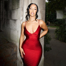 Load image into Gallery viewer, Fall Women Clothing Sexy Sexy Strap Backless Slim Fit Figure Flattering Dress