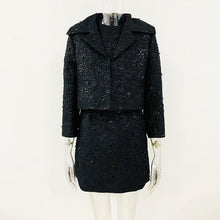 Load image into Gallery viewer, Elegant Graceful Jacquard Heavy Industry Beads Short Sleeve Dress Two Piece