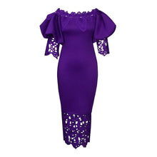 Load image into Gallery viewer, Women Clothes Elegant Lace Stitching Off Neck Dress
