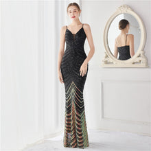 Load image into Gallery viewer, Positioning Floral Dream Socialite Gathering Party Evening Dress Sexy Long Slimming Toast Dress Bride
