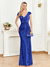 Load image into Gallery viewer, Sequined Champagne Evening Dress Women Cocktail Sexy Slim Fit Fishtail Long Toast Dress