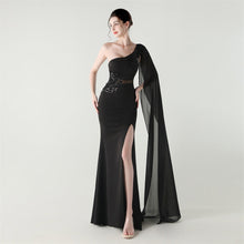 Load image into Gallery viewer, Tulle Shawl Three Dimensional Bead Tube Embroidery Craft One Shoulder Slim Slimming Social Celebration