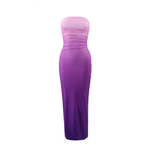 Load image into Gallery viewer, Women Clothing Summer Slim Fit Sexy Tube Top Gradient Color Mid Length One Step Dress