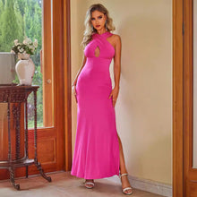 Load image into Gallery viewer, Summer Minimalist Fishtail Dress Long Backless Halter Sleeveless Dress Women Clothing