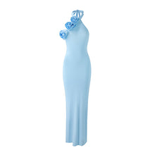 Load image into Gallery viewer, Women Clothing Three Dimensional Floral Sexy Halter Backless Split Dress